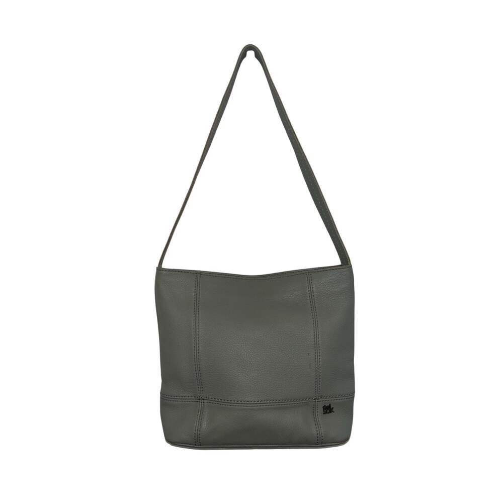 The Sak De Young Pebbled Leather Hobo Shoulder Bag Slate Gray